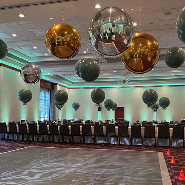 dance floor and balloons at an event