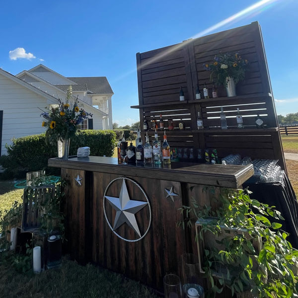 rustic bar for rent in the DFW metroplex