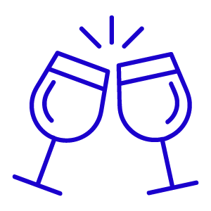 champagne glasses toasting icon