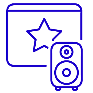 screen and speaker icon